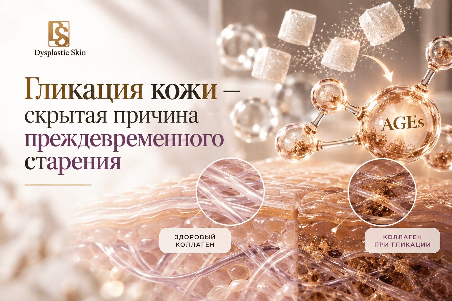 Гликация кожи - скрытая причина преждевременного старения